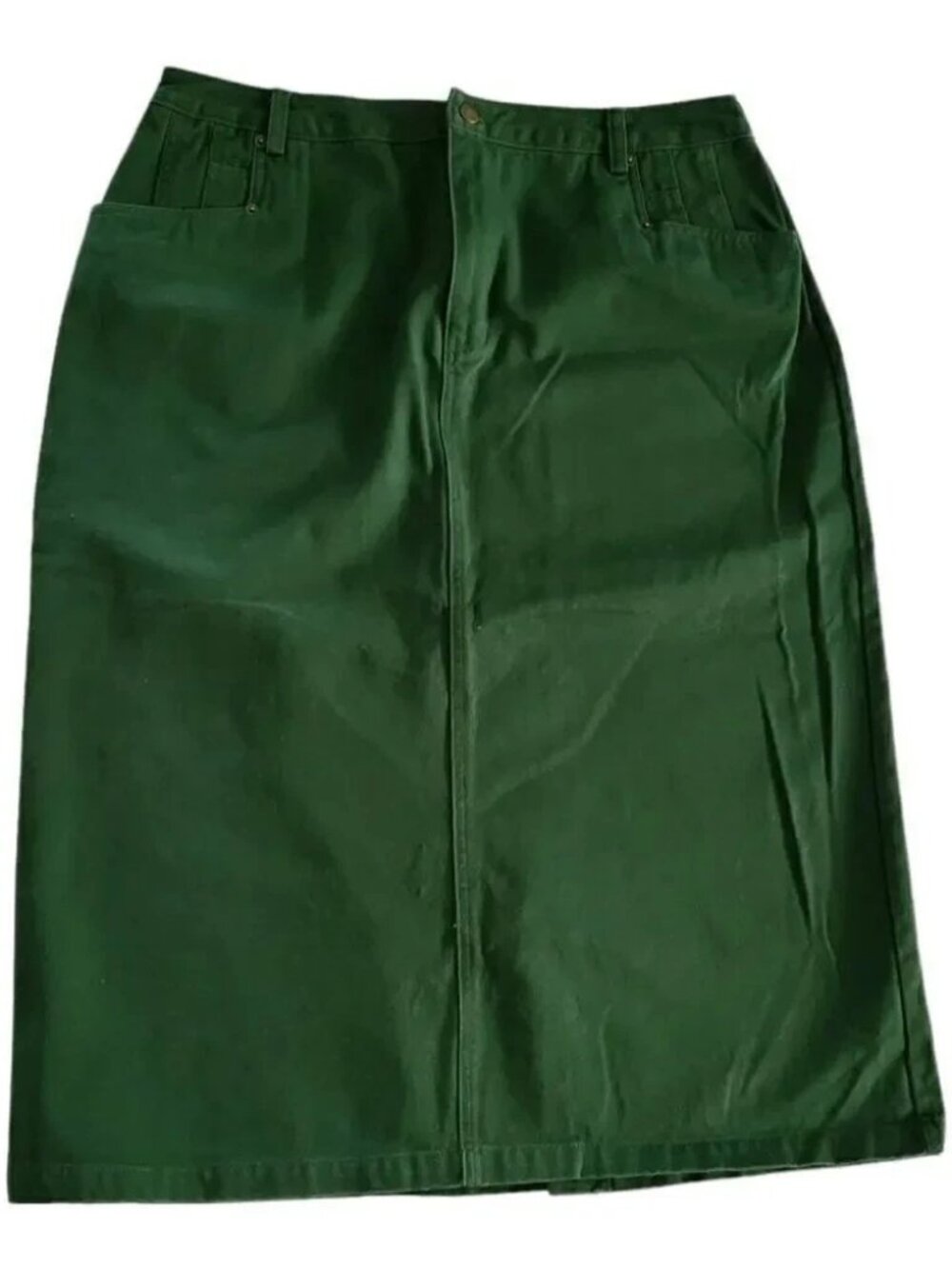 Bridgewater Studio Denim Maxi Skirt 18WP Petite Green Boho Western READ For Size